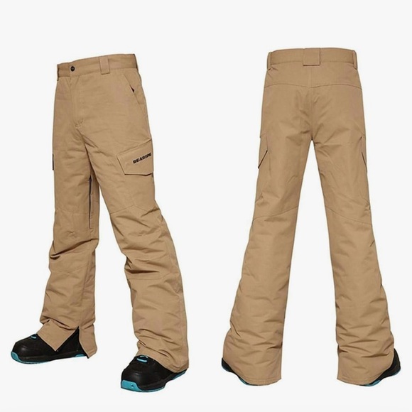 Men’s Waterproof Ski Snowboard pants in Khaki in Size L - Picture 1 of 6